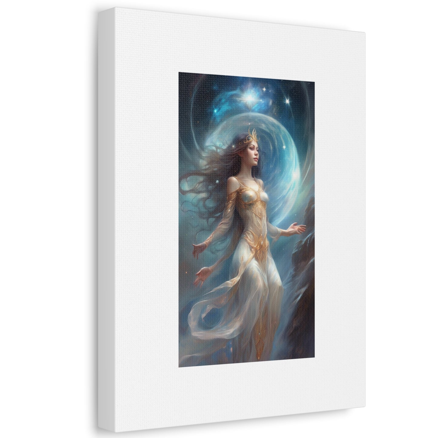 Lunar Celestial Queen Fantasy Portrait Canvas