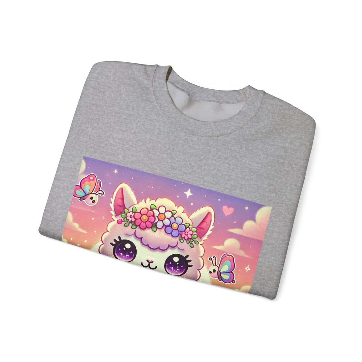 Pastel Floral Alpaca Garden Kawaii Sweatshirt