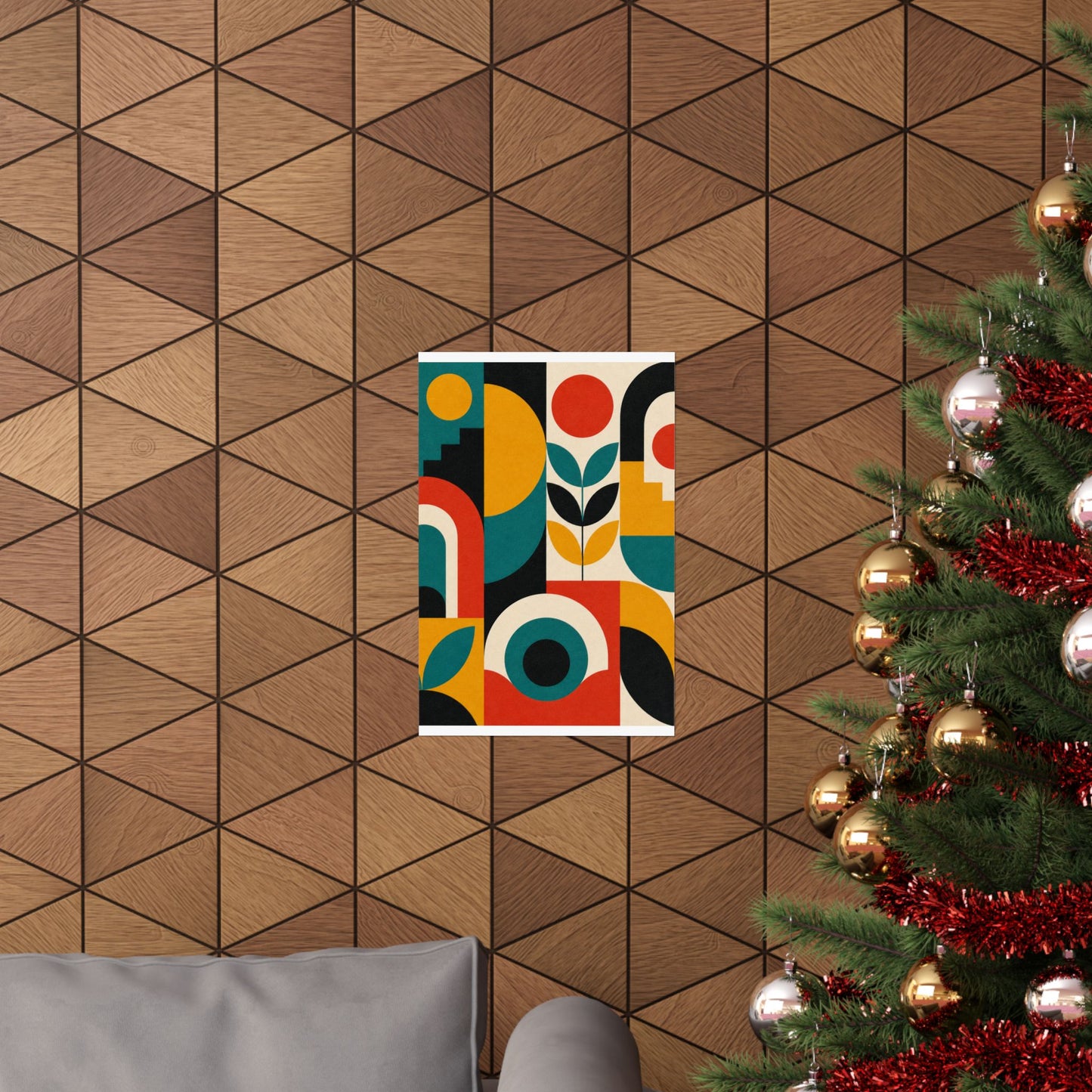 Mid Century Arches Botanical Geometric Abstract Poster
