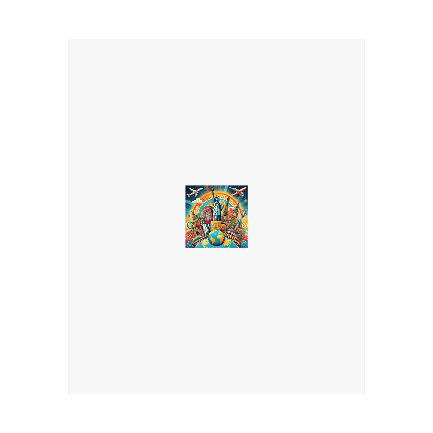 Global Landmark Adventure Collage Colorful Travel Poster
