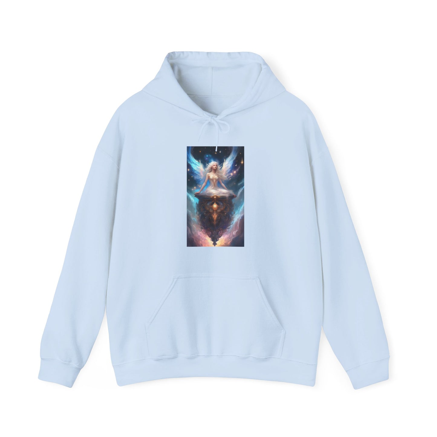 Celestial Winged Meditation Fantasy Portrait Hoodie