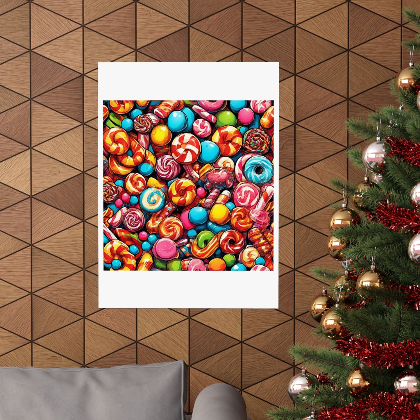 Colorful Candy and Lollipop Pattern Poster