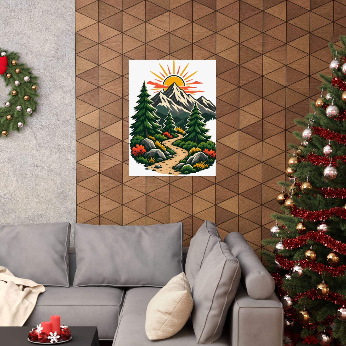 Sunrise Mountain Trail Outdoor Adventure Poster
