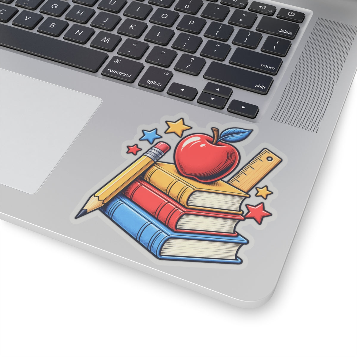 Retro School Books Apple Teacher Appreciation Sticker