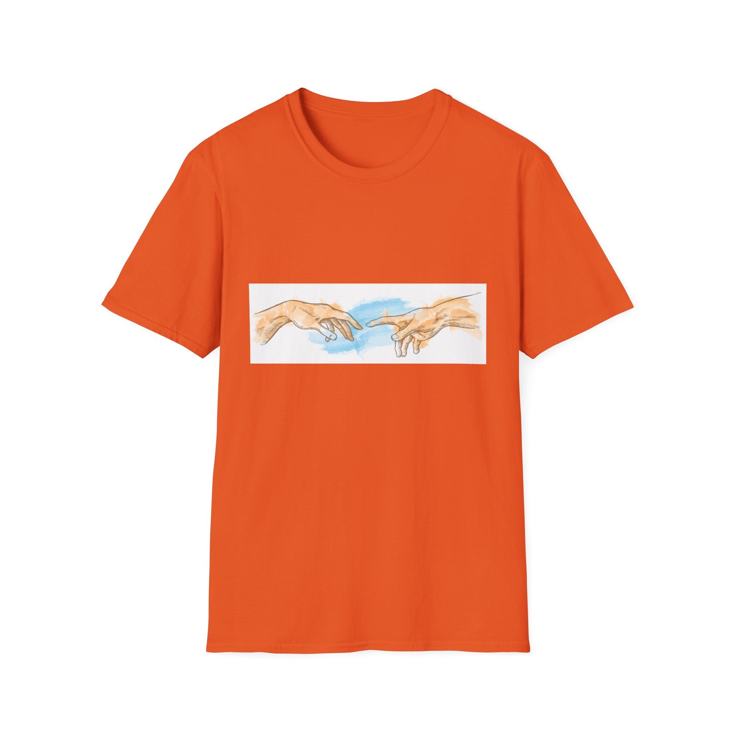 Creation of Adam Hands Graphic T-Shirt Michelangelo Inspired Art Tee Minimal Renaissance Aesthetic Inspired Unisex Shirt