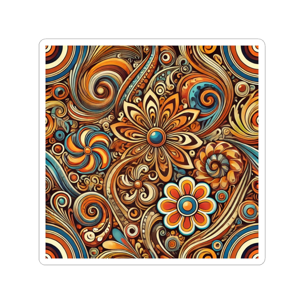 Ornate Abstract Floral Paisley Pattern Sticker
