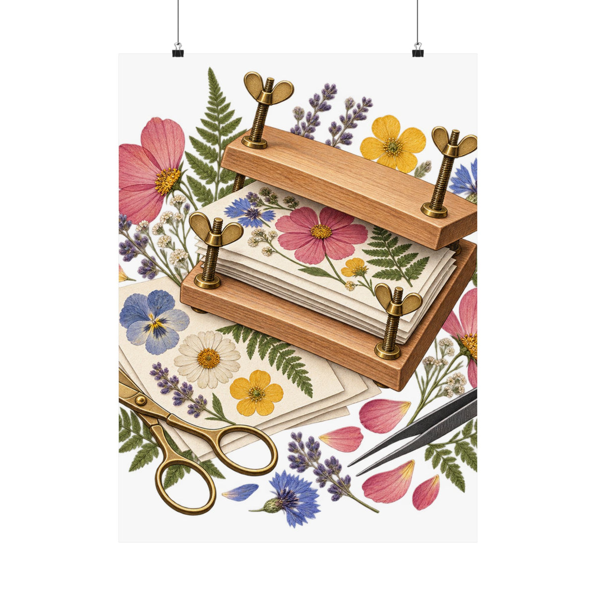 Botanical Flower Press Workshop Poster