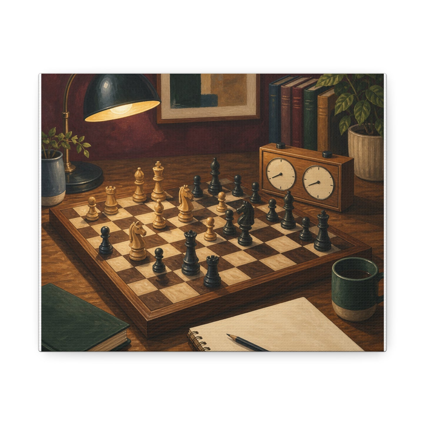 Cozy Chess Strategy Game Hobby Canvas Art