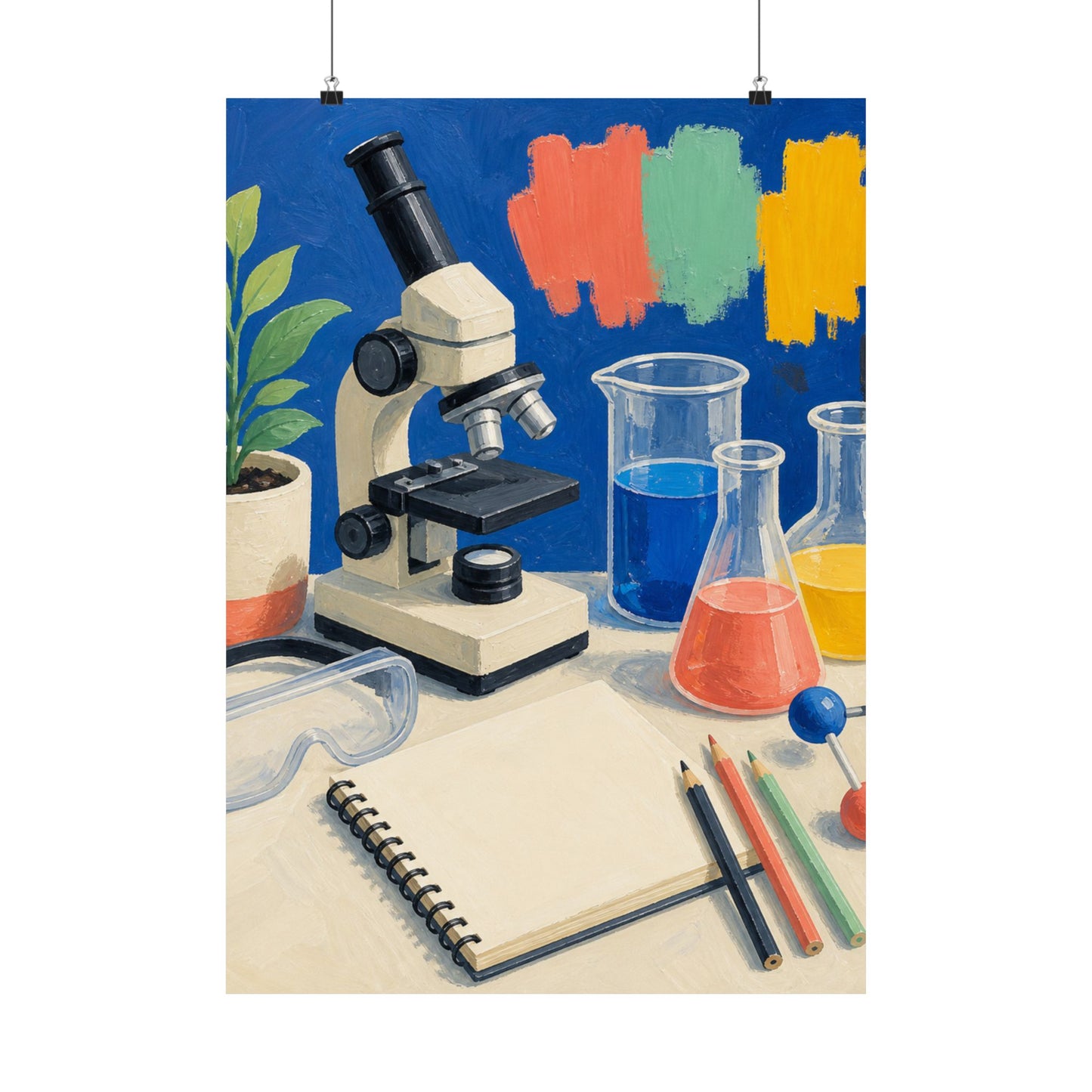 Colorful Science Lab Learning Art Poster