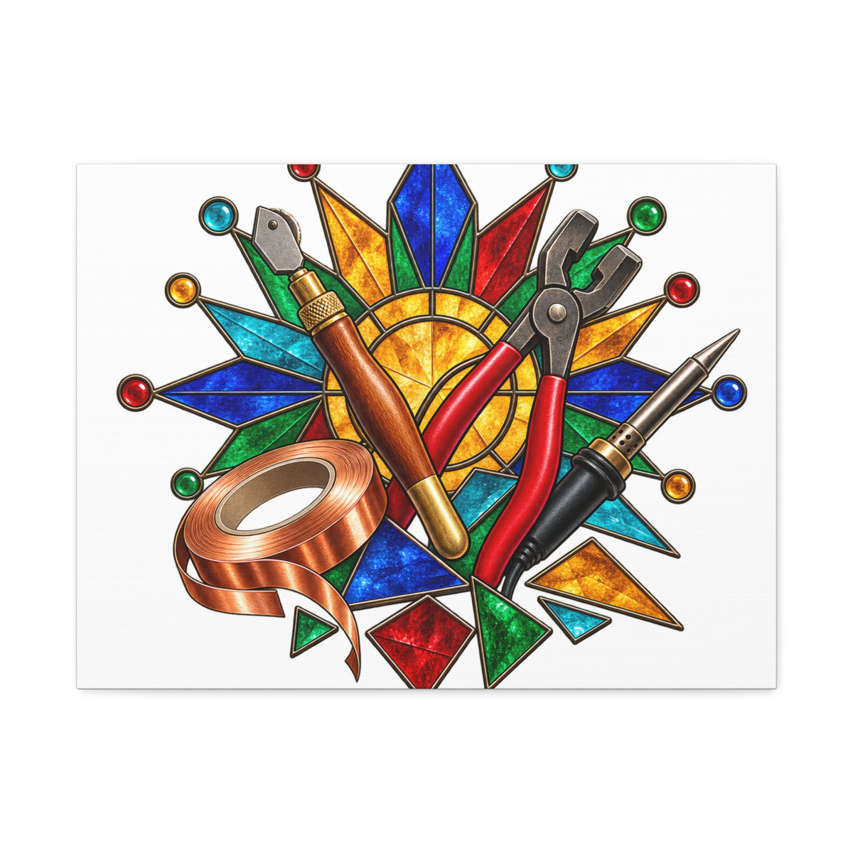 Stained Glass Workshop Tools Canvas