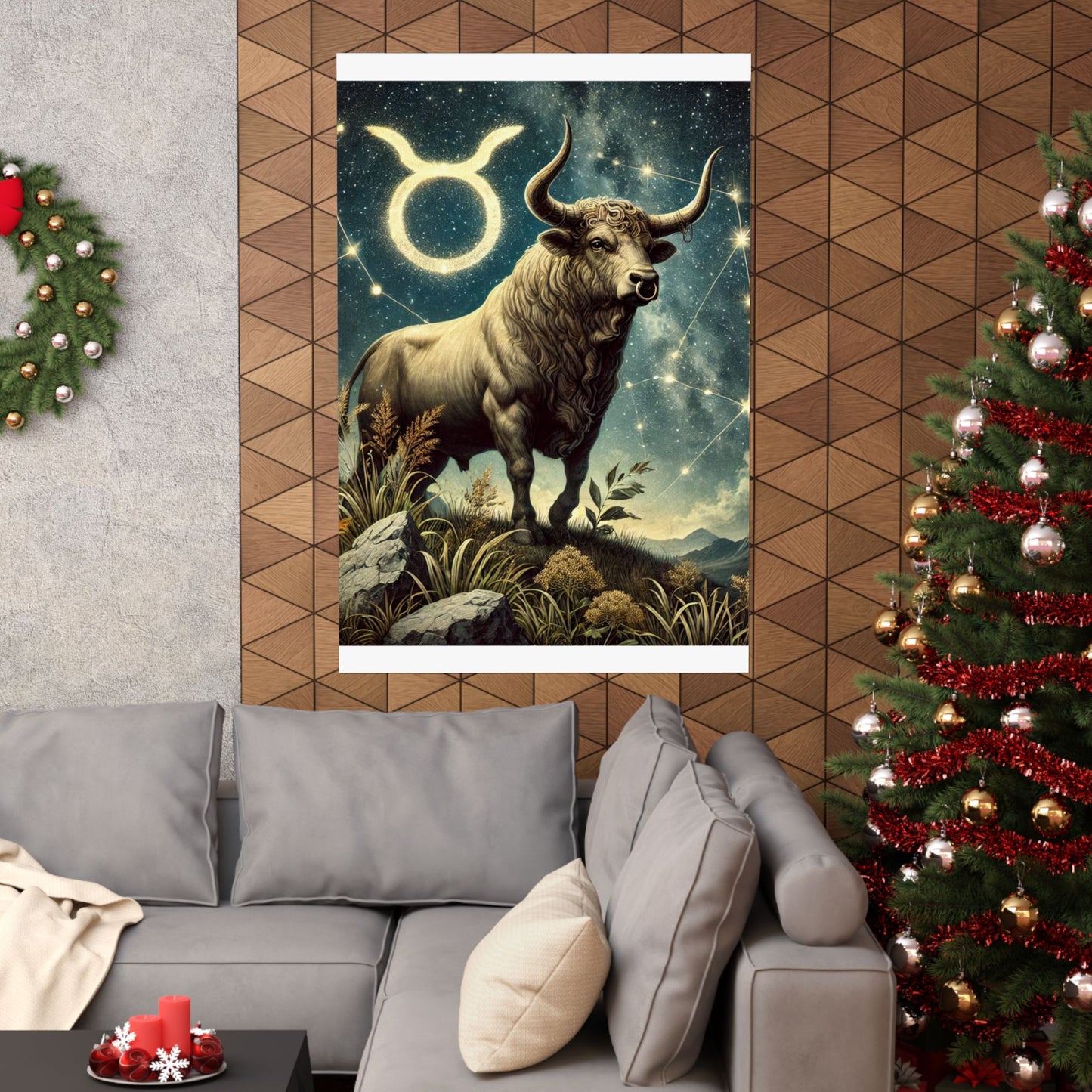 Taurus Bull Constellation Celestial Wall Art Poster