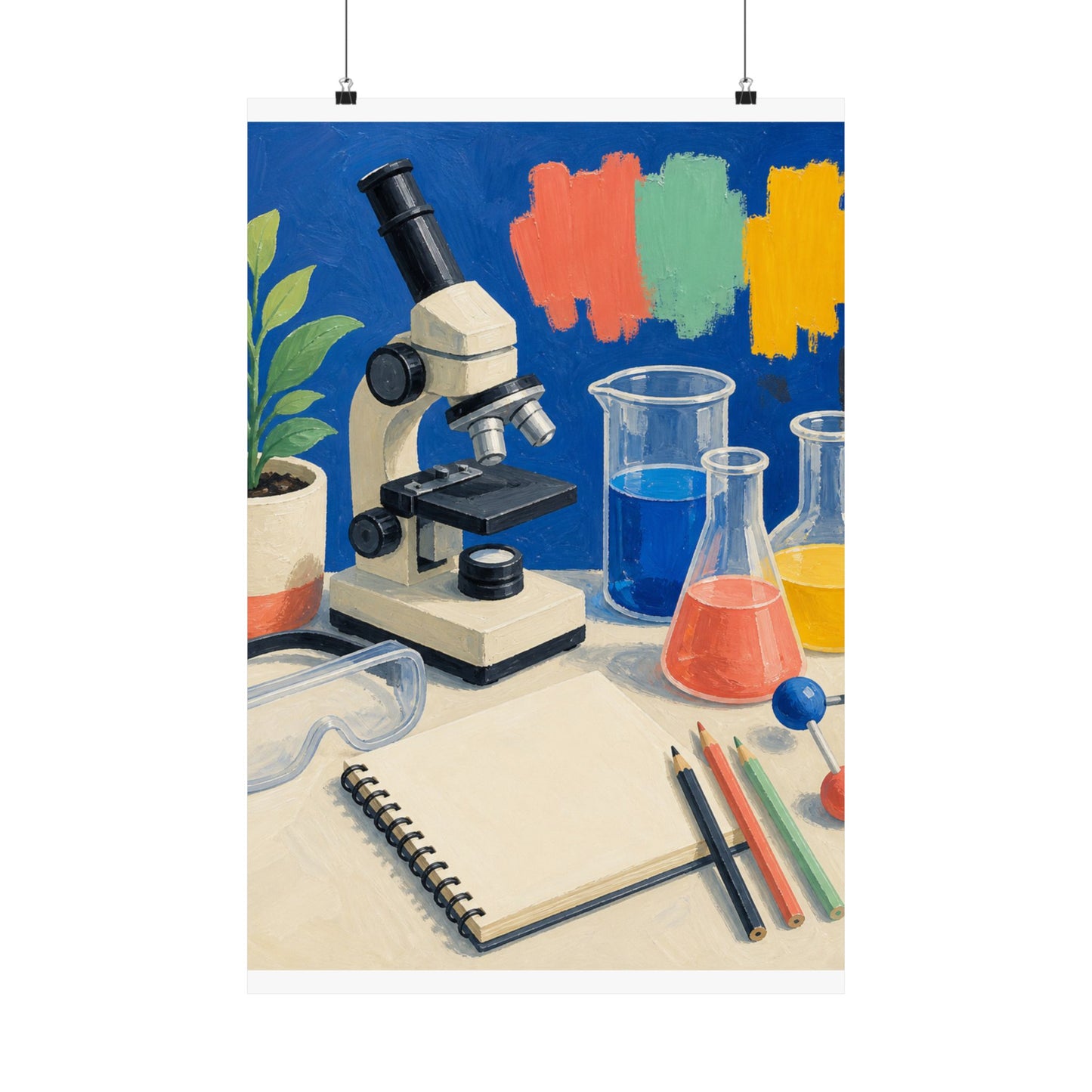Colorful Science Lab Learning Art Poster