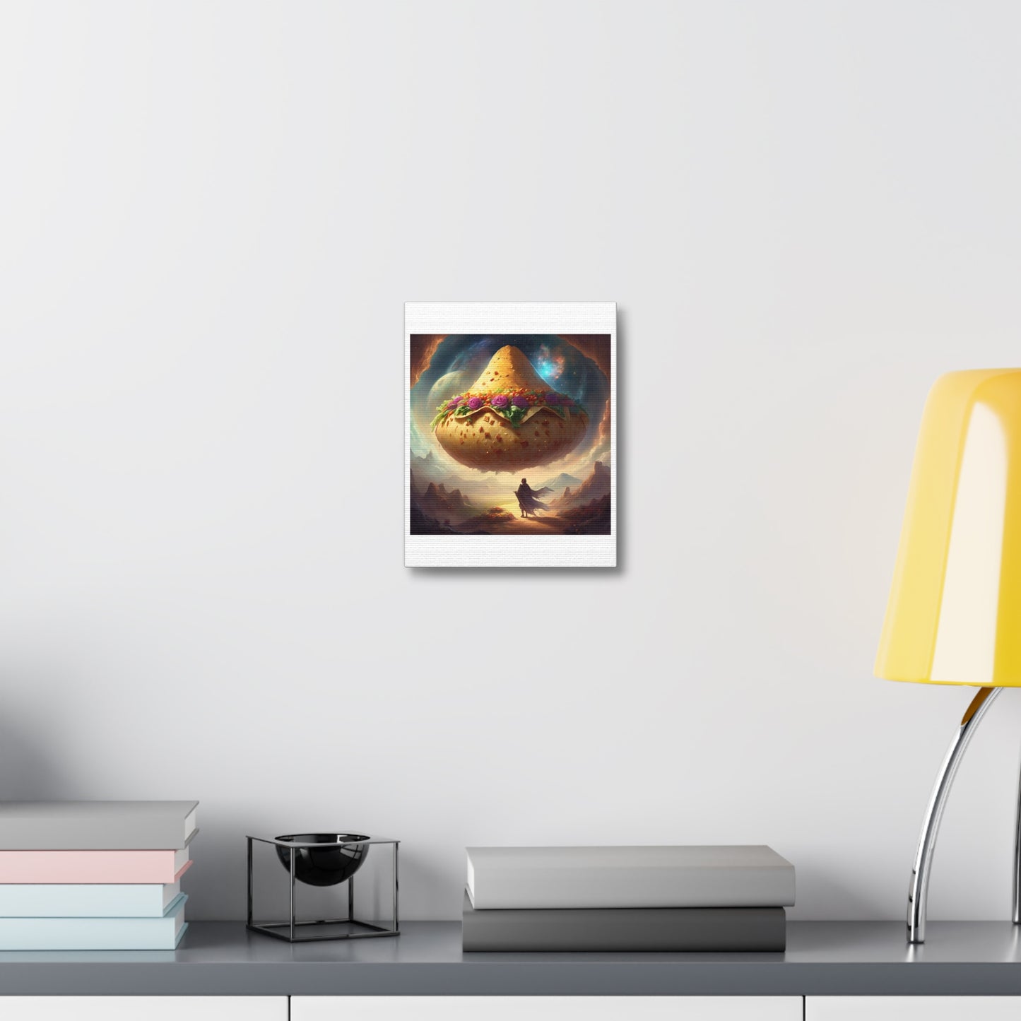 Cosmic Taco Planetoid Surreal Food Fantasy Art Canvas
