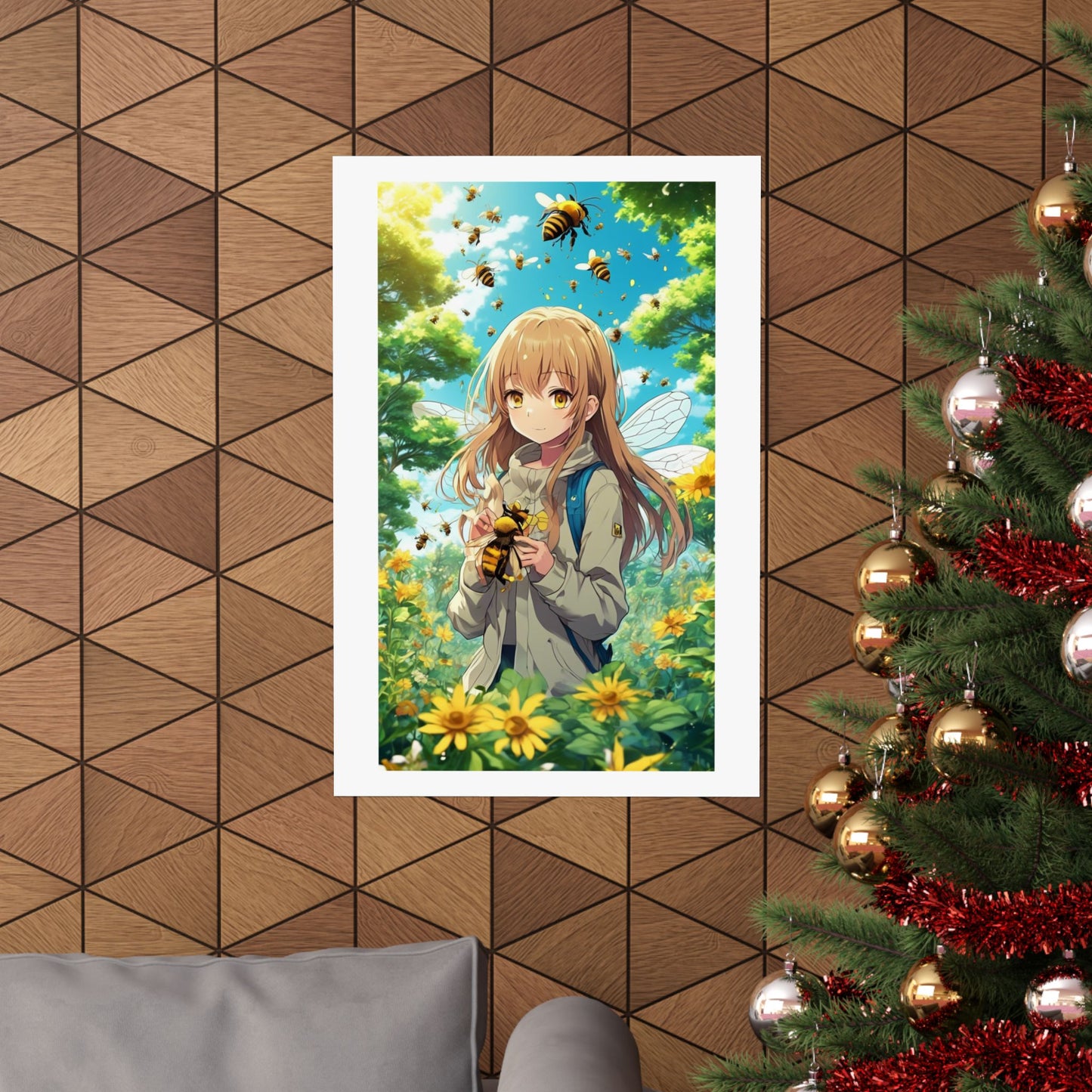 Bee Fairy Garden Anime Nature Art Poster