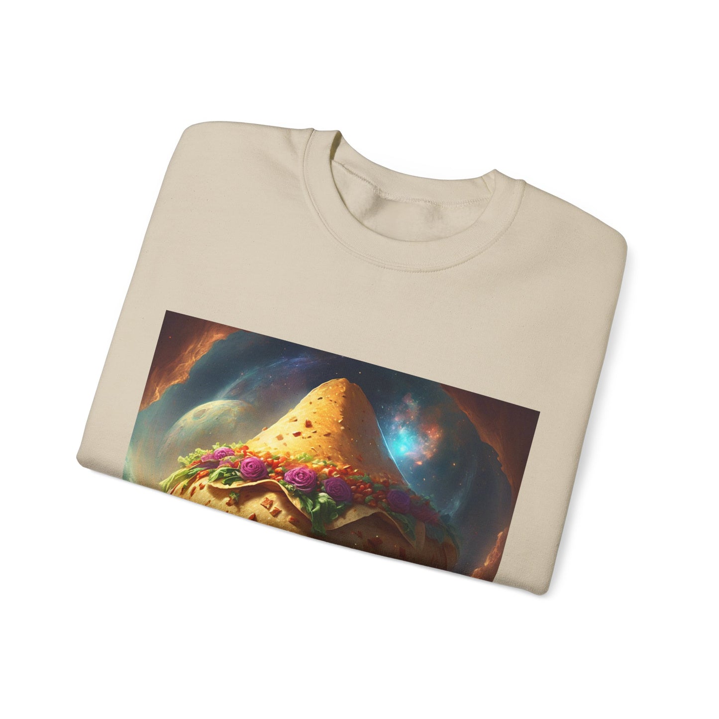 Cosmic Taco Planetoid Surreal Food Fantasy Art Sweatshirt