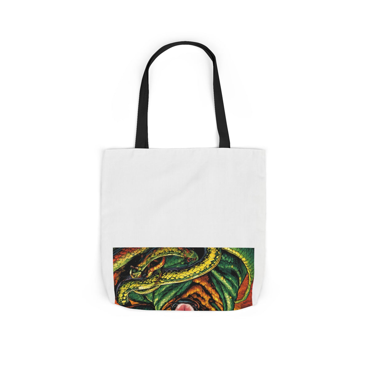 Surreal Serpent Hound Dark Fantasy Canvas Tote Bag