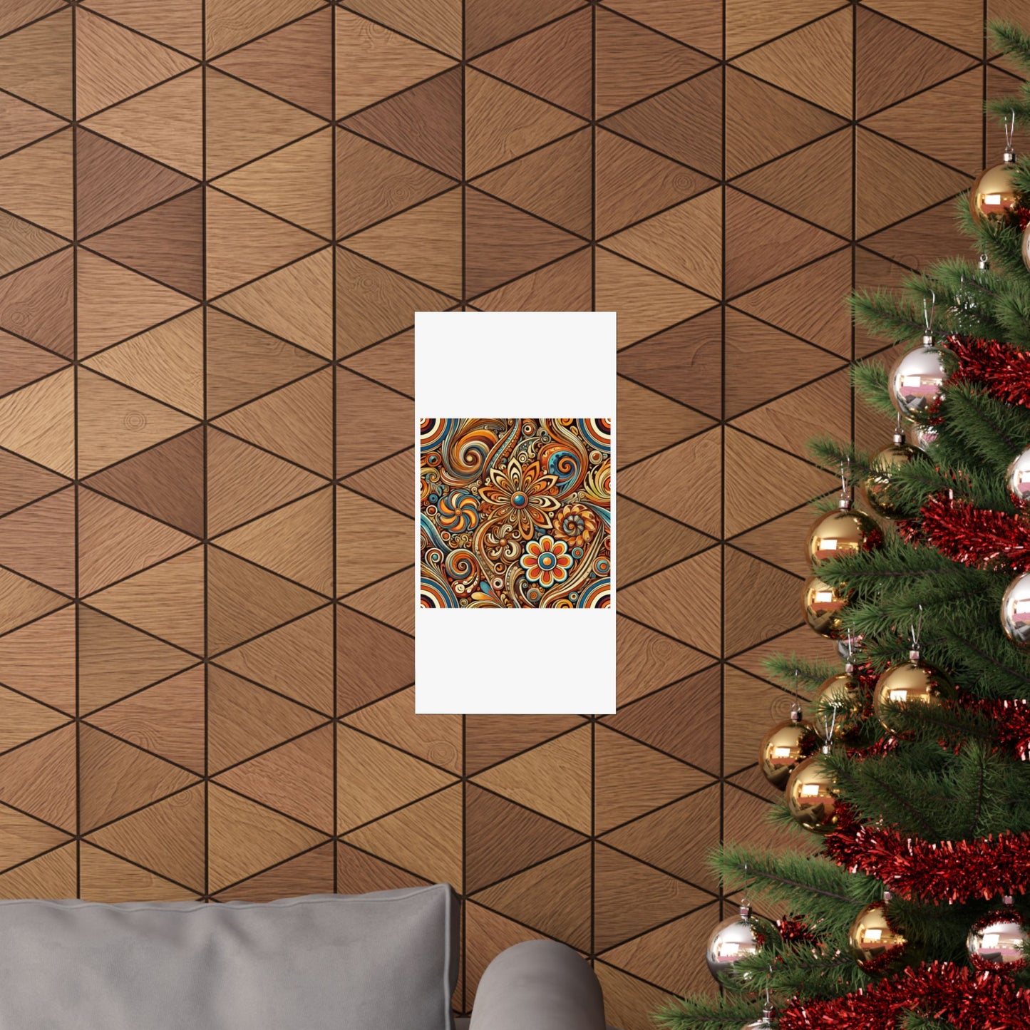 Ornate Abstract Floral Paisley Pattern Poster