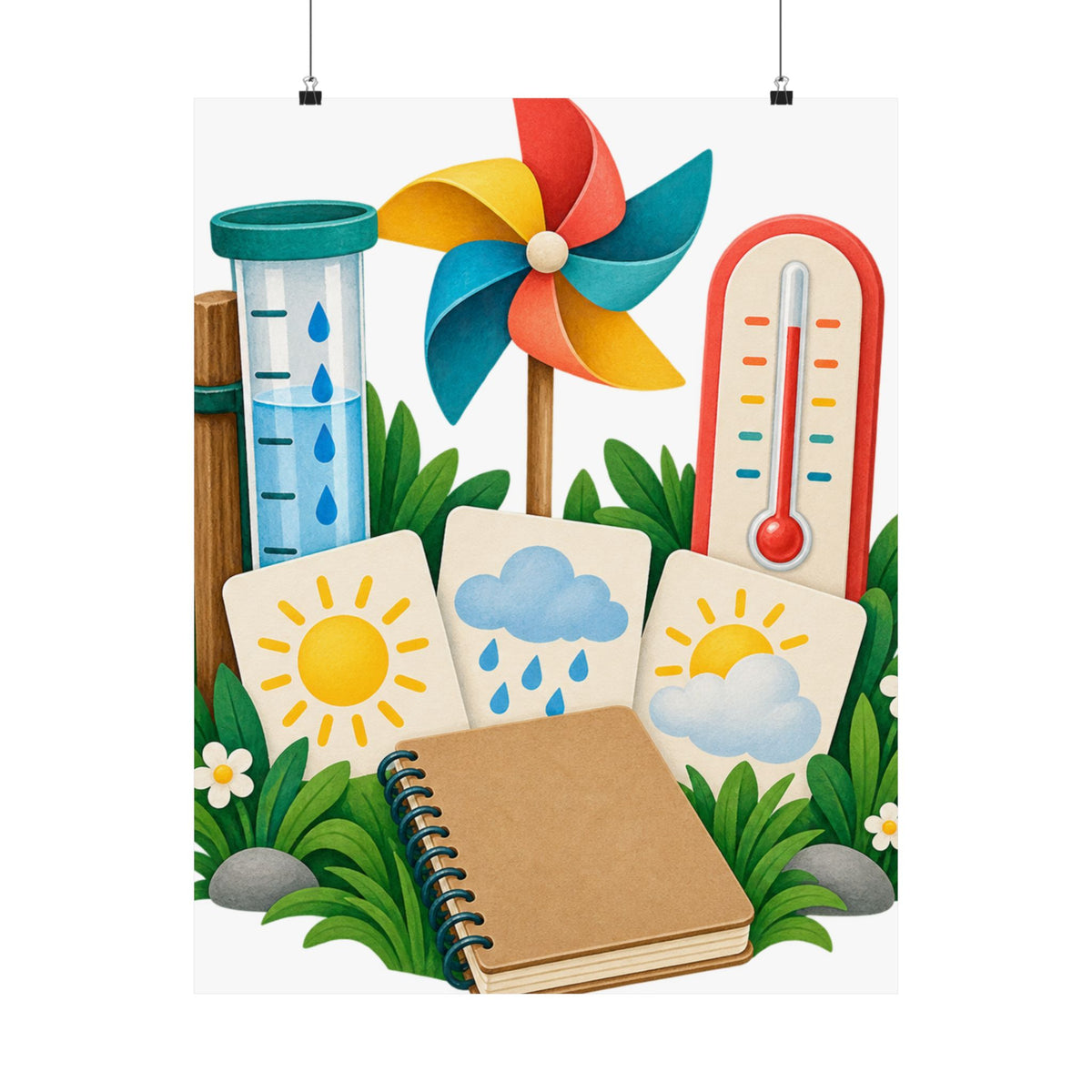 Colorful Backyard Weather Watching Kit Poster