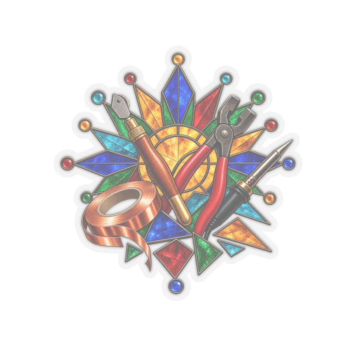 Stained Glass Workshop Tools Sticker