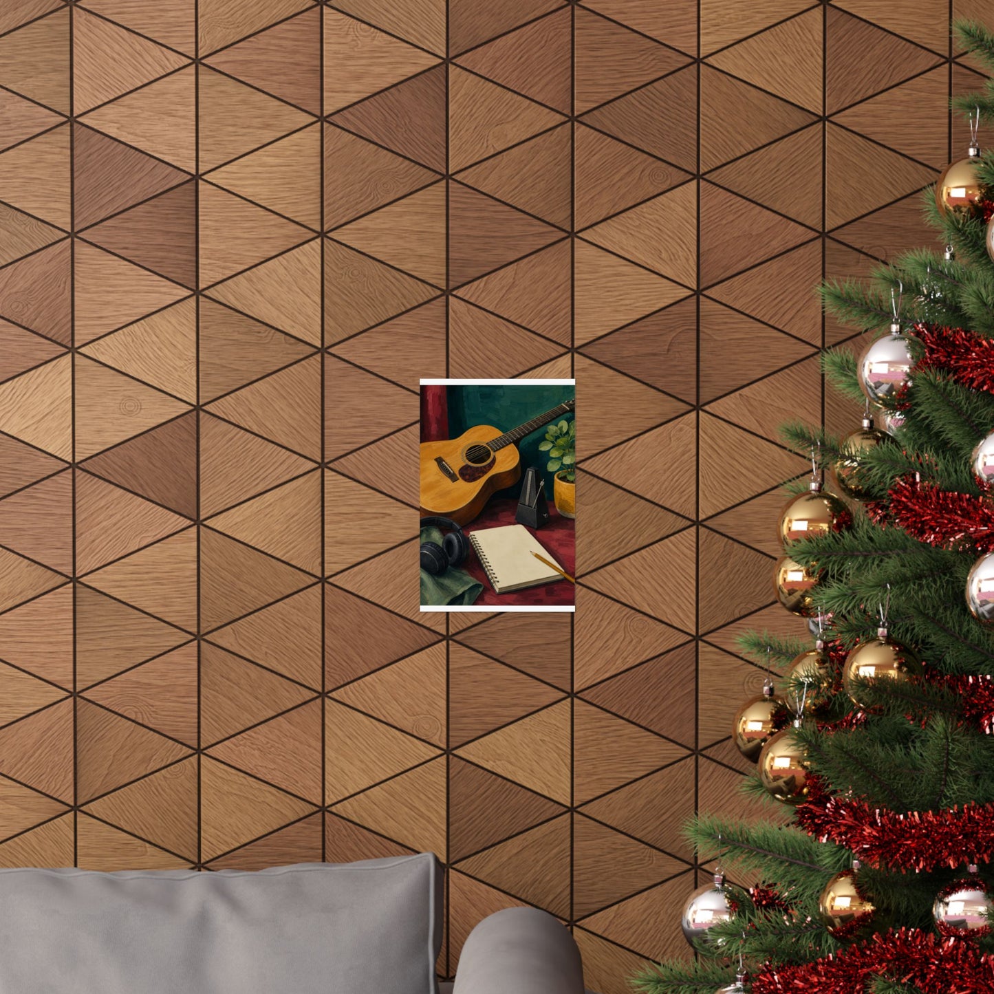 Cozy Acoustic Music Practice Art Poster