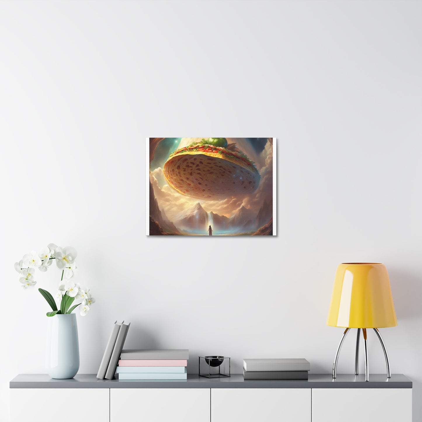 Cosmic Taco UFO Surreal Food Fantasy Art Canvas