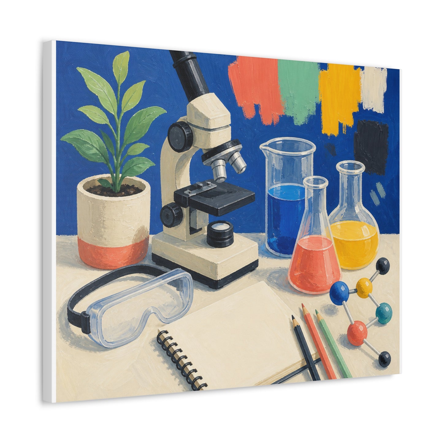 Colorful Science Lab Learning Art Canvas Art