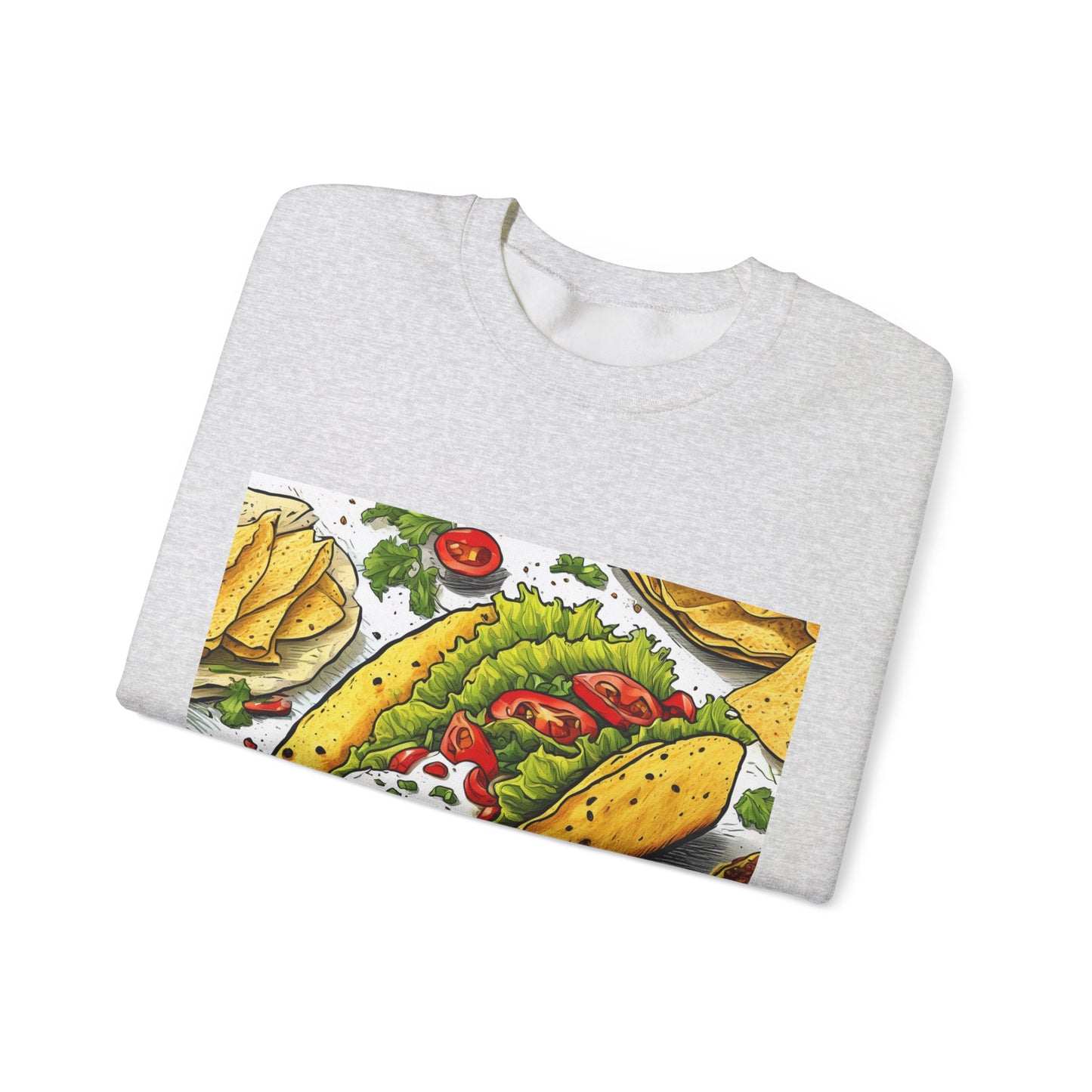 Bold Taco Illustration Foodie Gift Art Sweatshirt