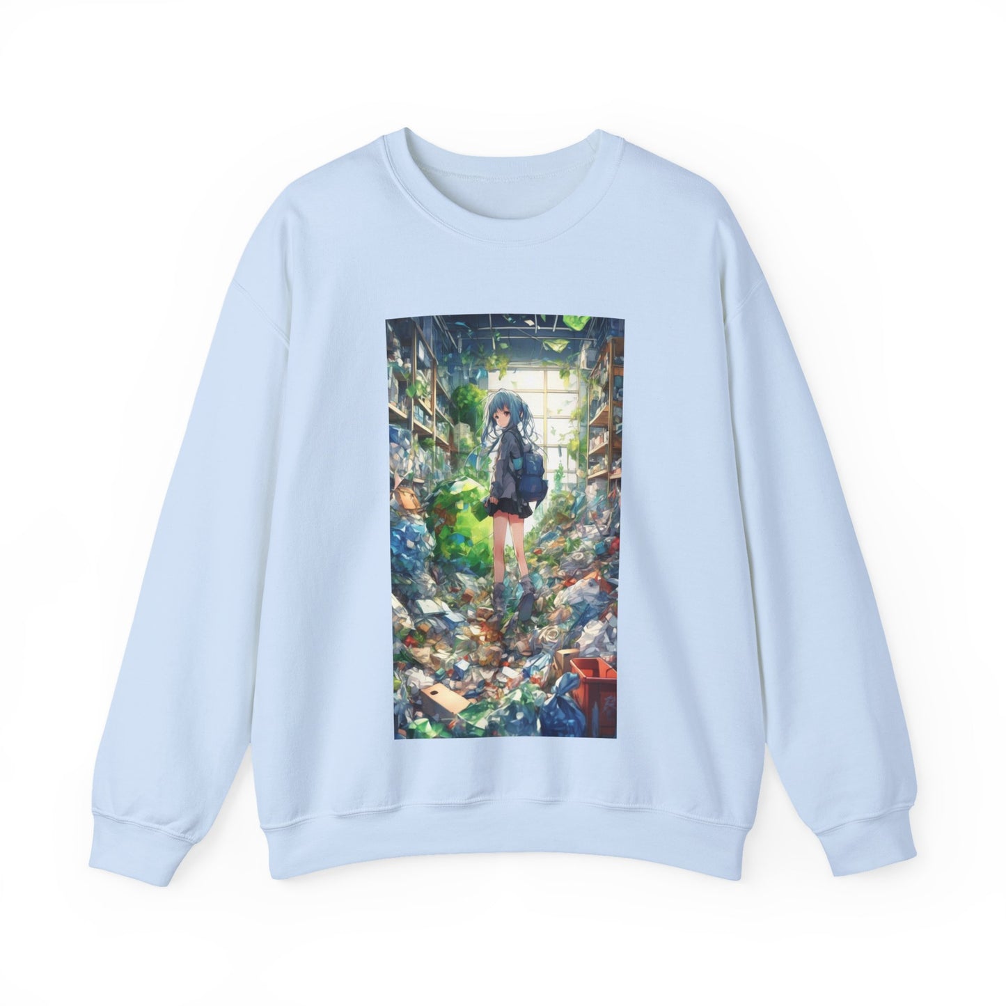 Green Recycling Alley Anime Girl Green Art Sweatshirt