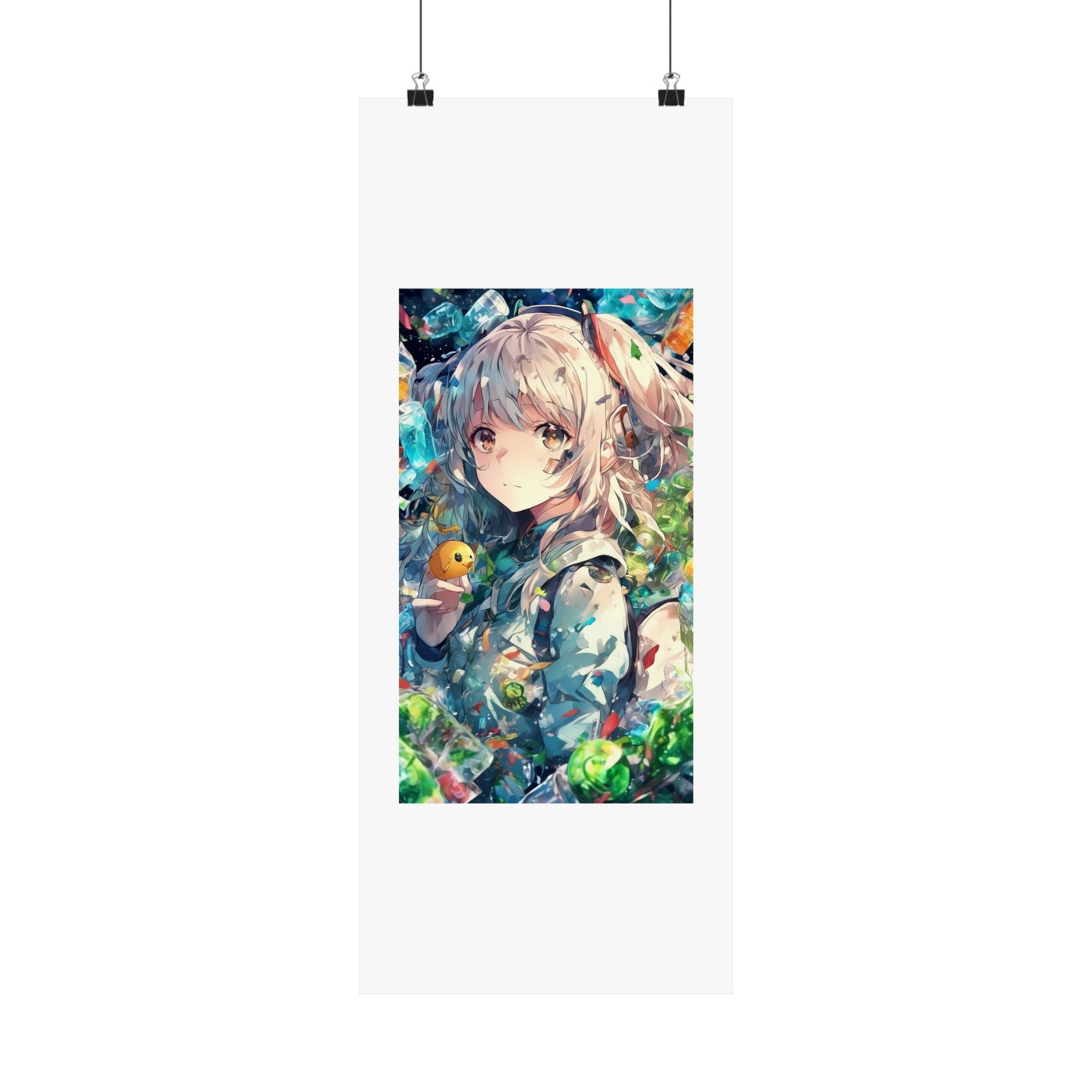 Crystal Bottle Anime Portrait Colorful Wall Poster