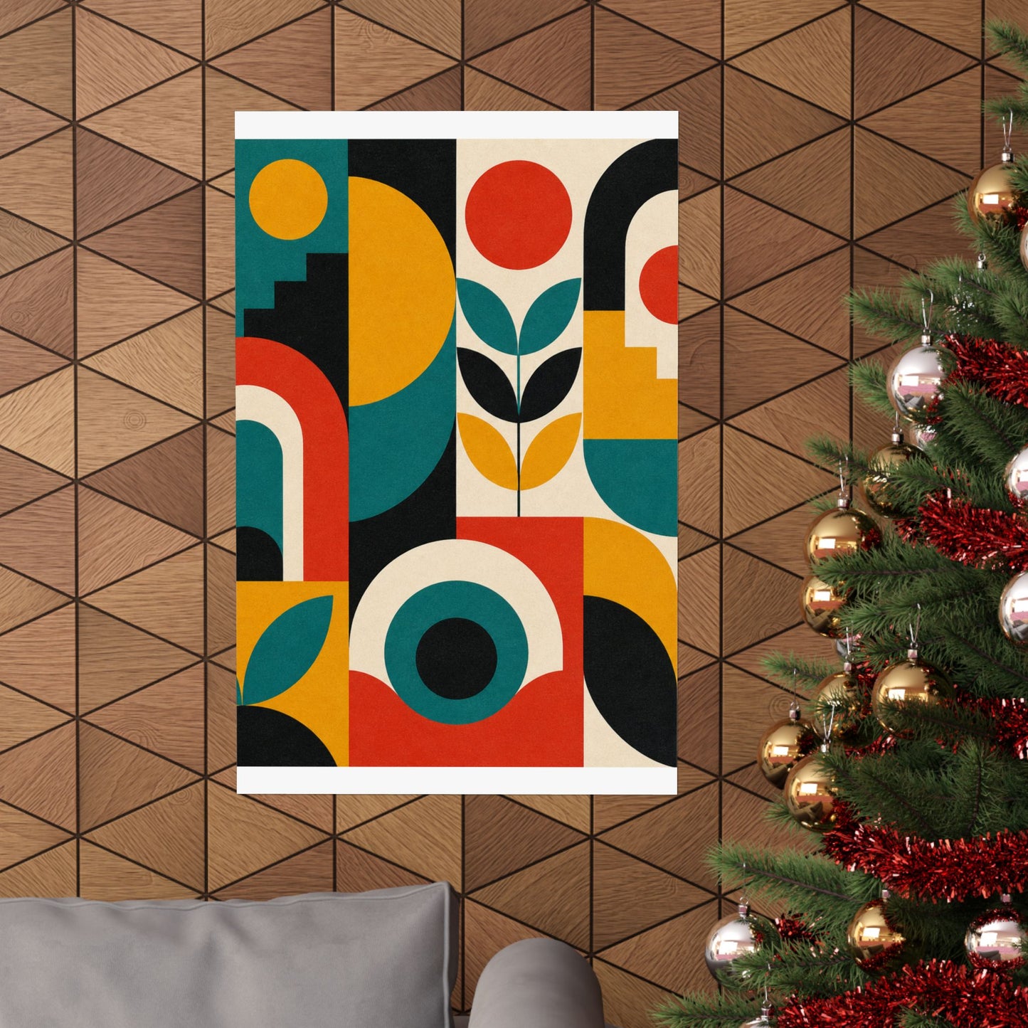 Mid Century Arches Botanical Geometric Abstract Poster