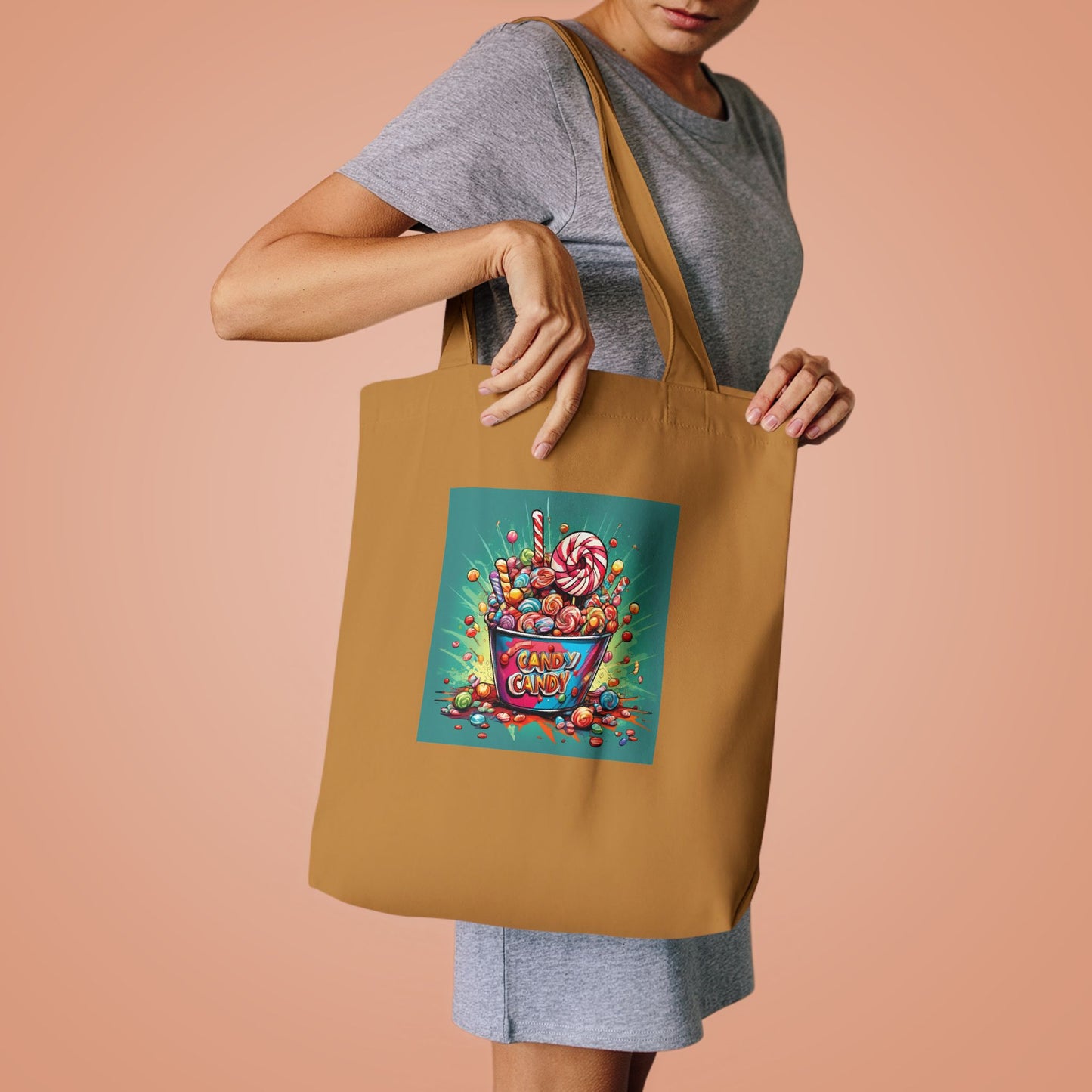 Holiday Candy Bucket Sweets Gift Art Tote Bag