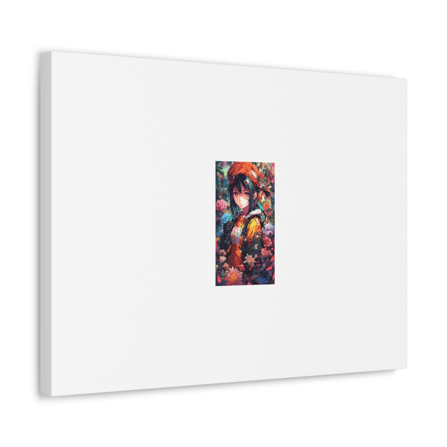 Anime Floral Forest Heroine Portrait Flower Canvas Wall Art
