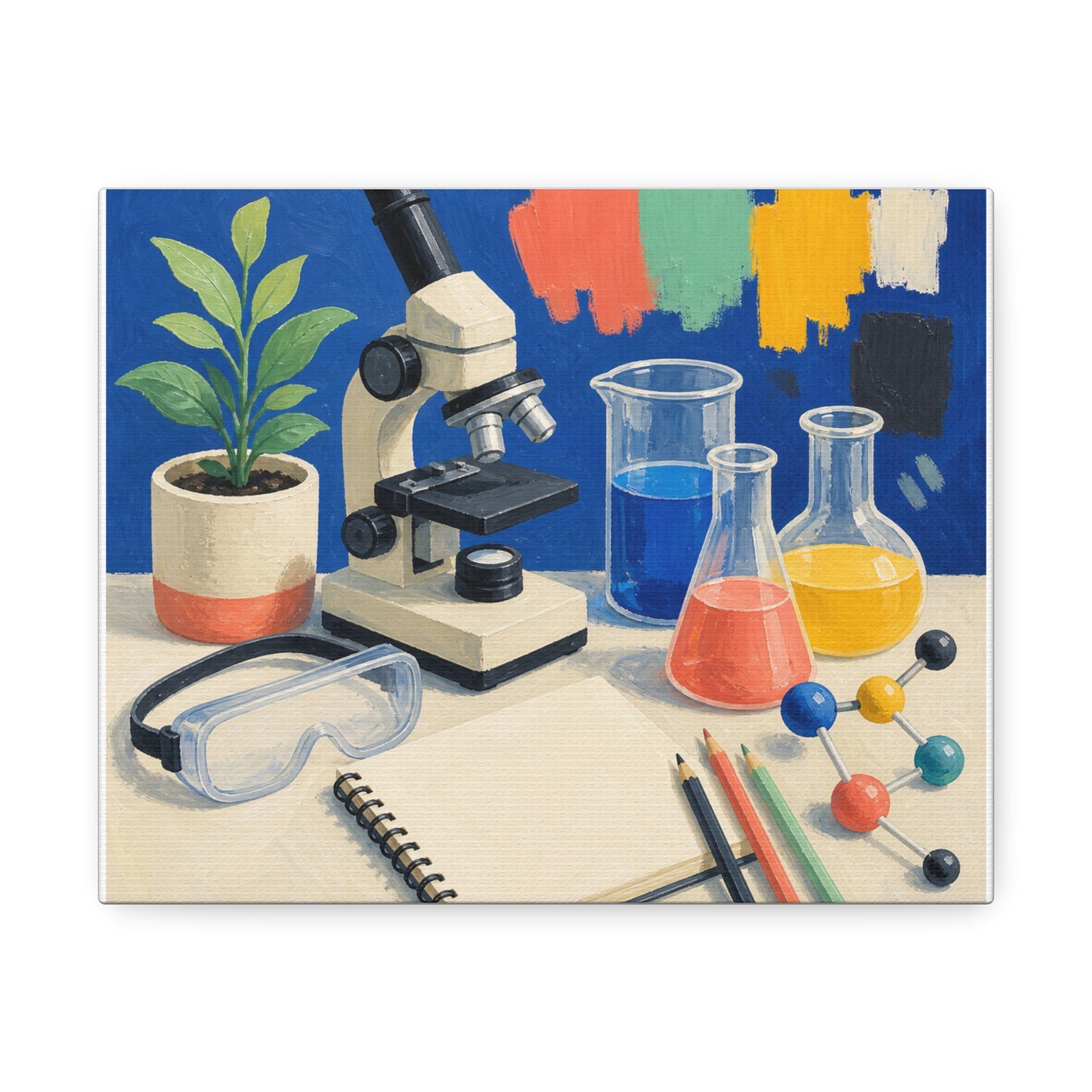 Colorful Science Lab Learning Art Canvas Art