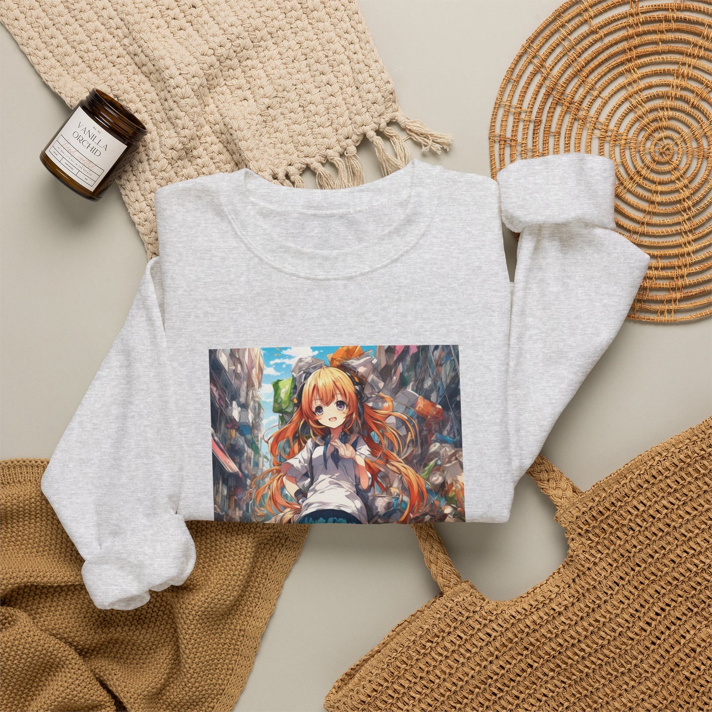 Recycling Rescue Anime Heroine Eco Street Art Sweatshirt