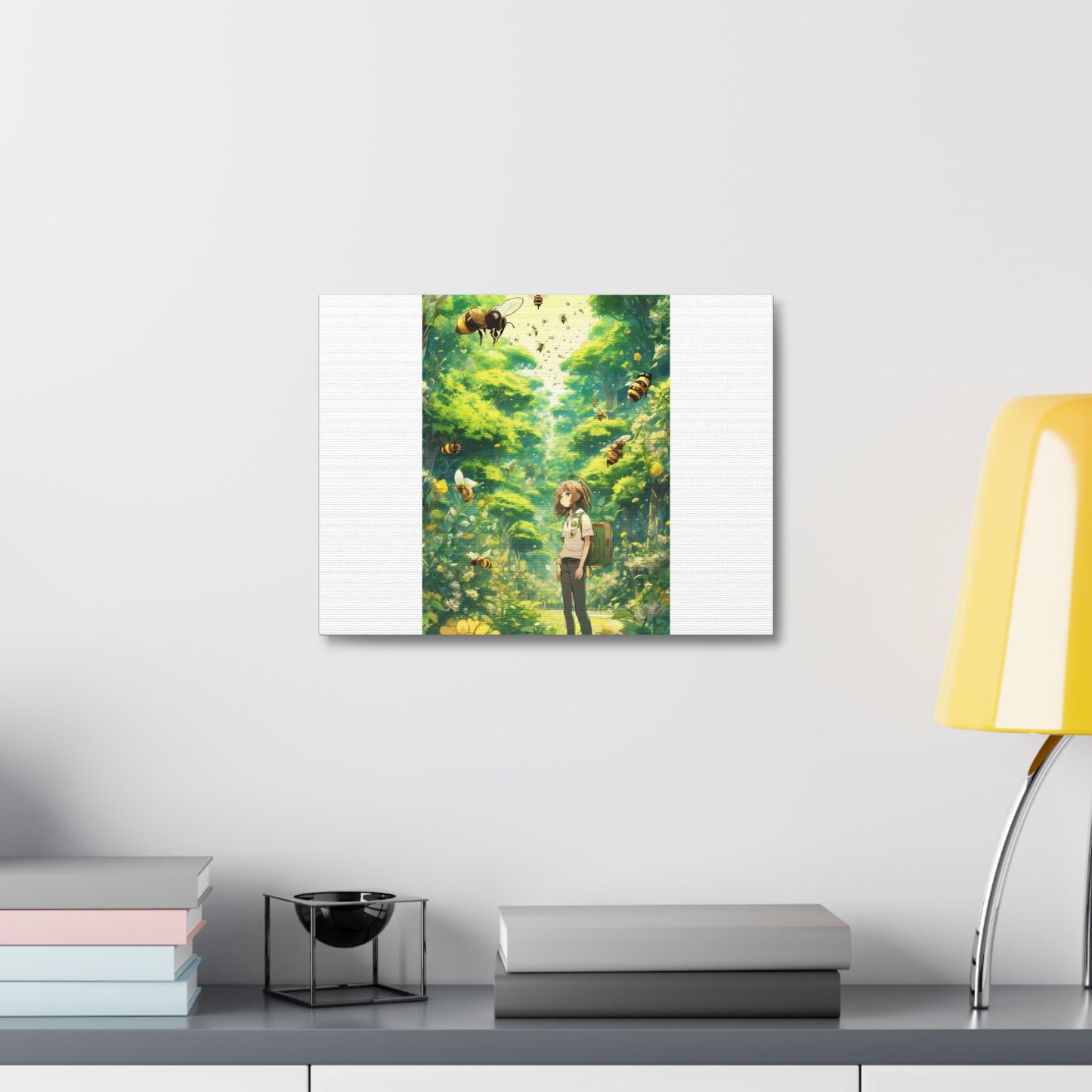 Bee Garden Explorer Anime Nature Art Canvas