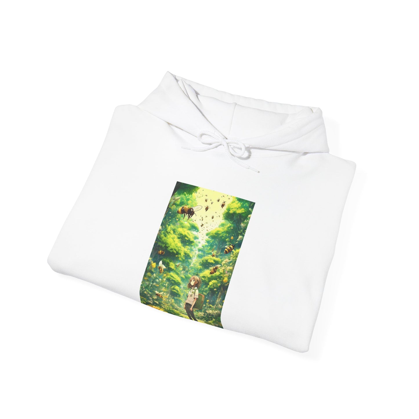 Bee Garden Explorer Anime Nature Art Hoodie