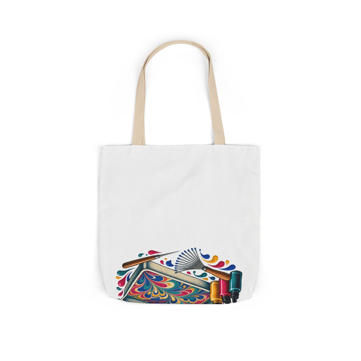 Colorful Paper Marbling Workshop Tote Bag