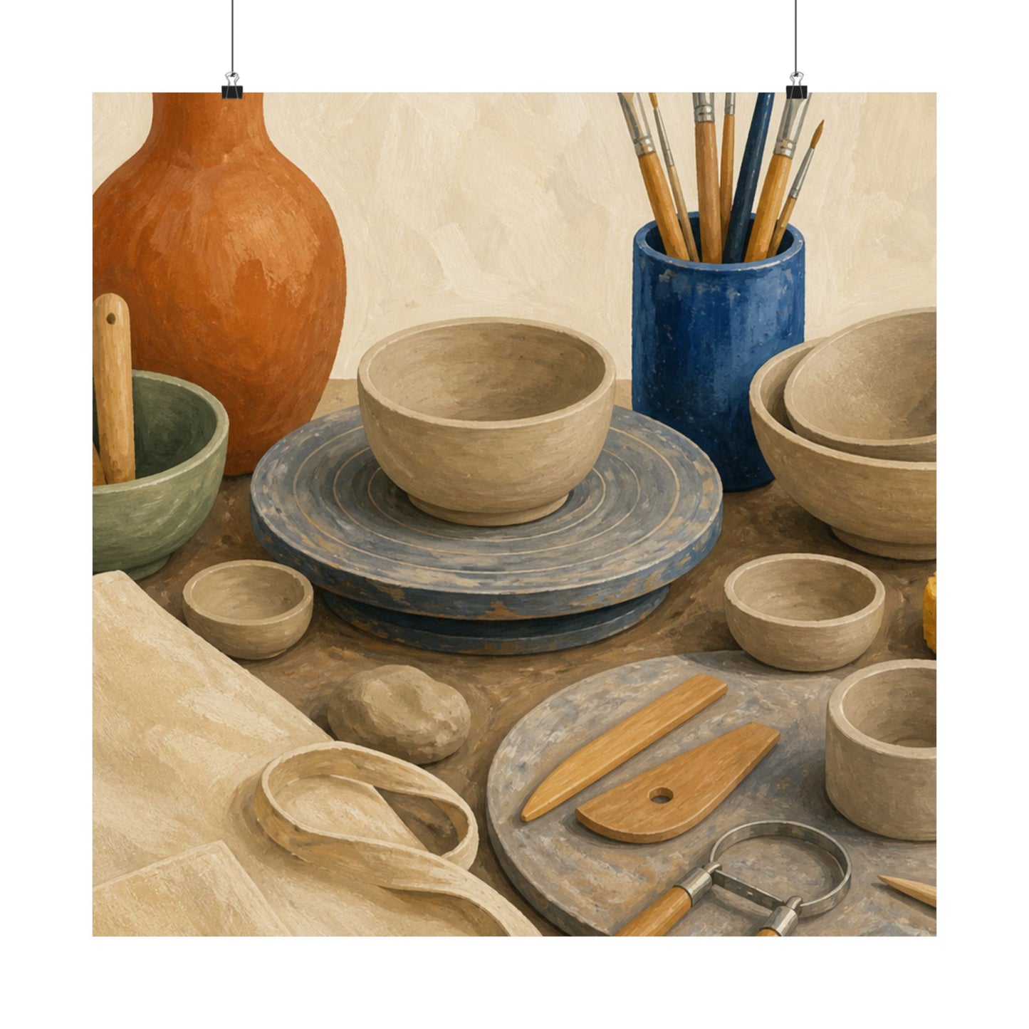 Colorful Pottery Studio Hobby Poster
