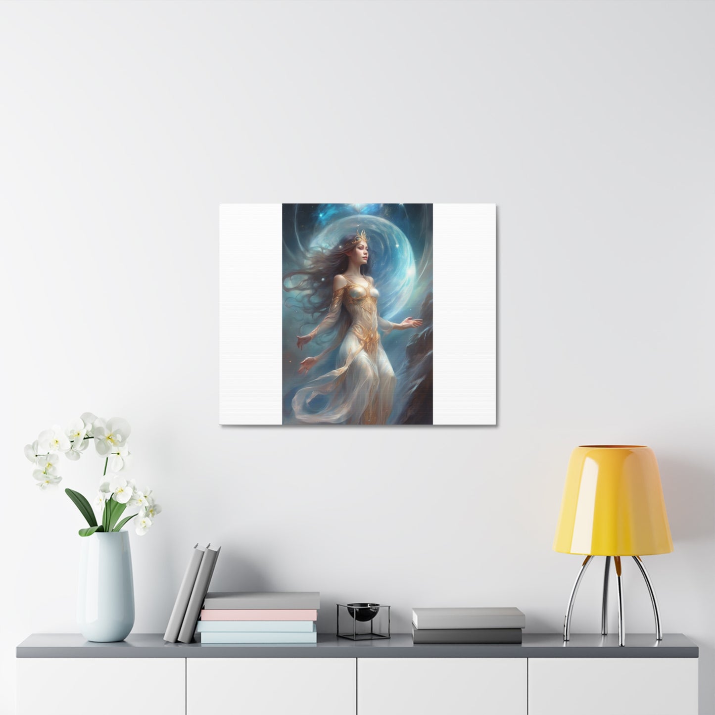 Lunar Celestial Queen Fantasy Portrait Canvas
