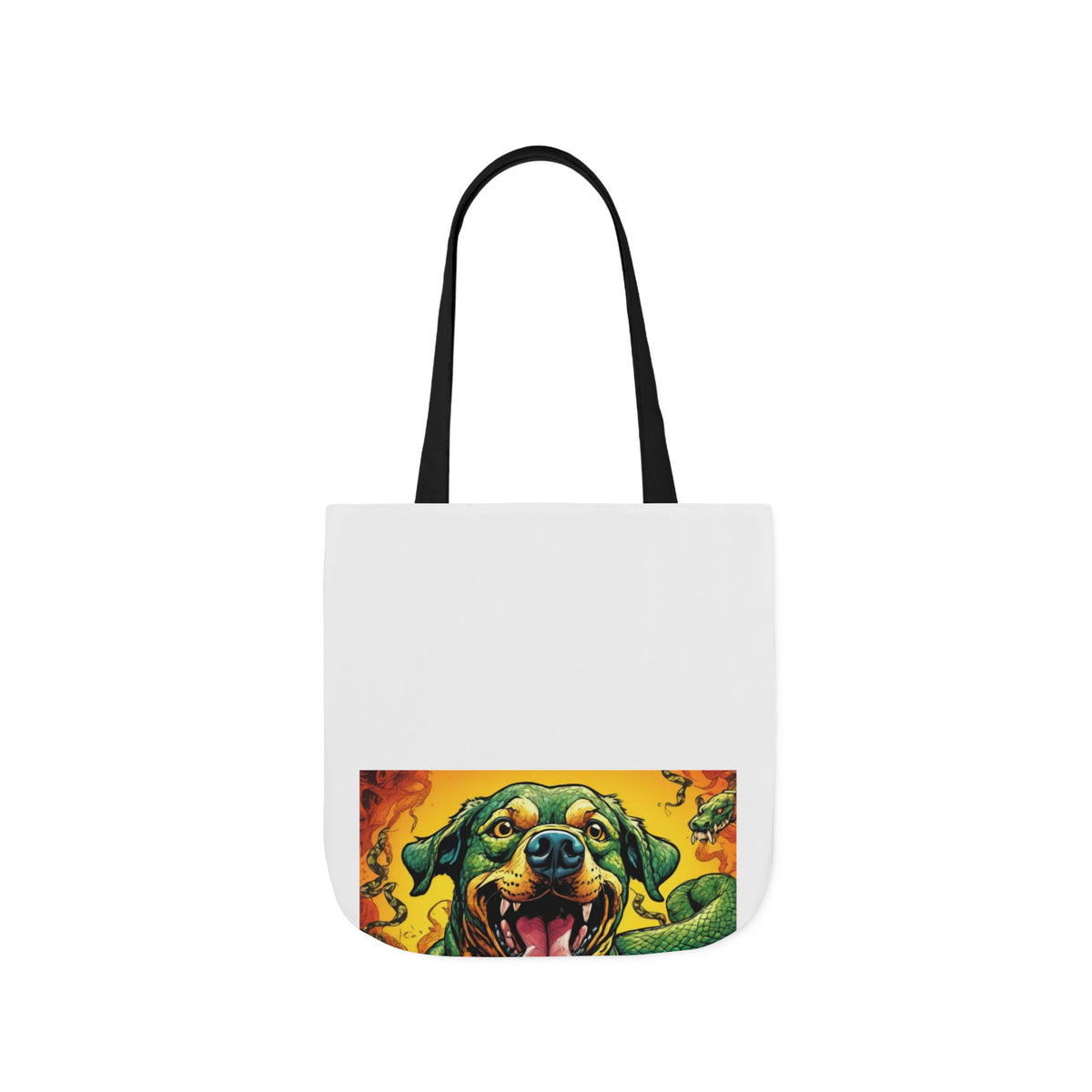 Surreal Serpent Hound Dark Fantasy Canvas Tote Bag