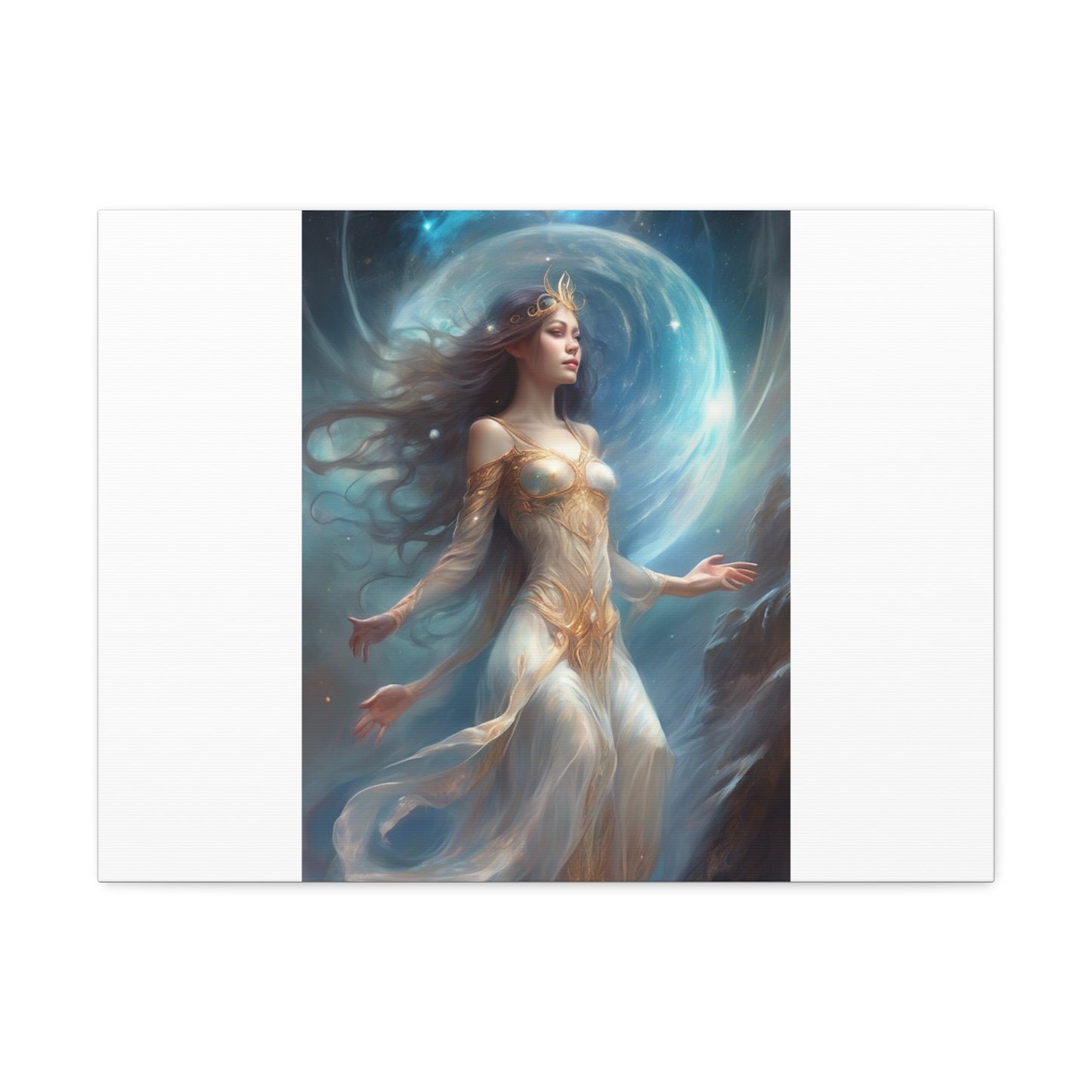 Lunar Celestial Queen Fantasy Portrait Canvas