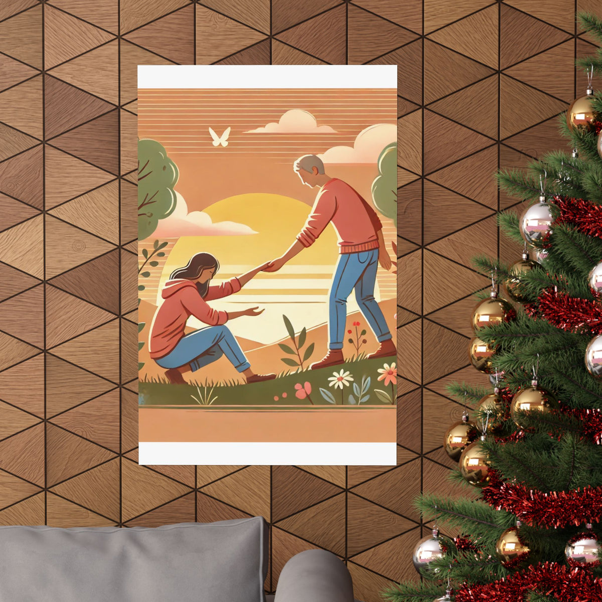 Helping Hands Sunset Garden Wall Art Poster