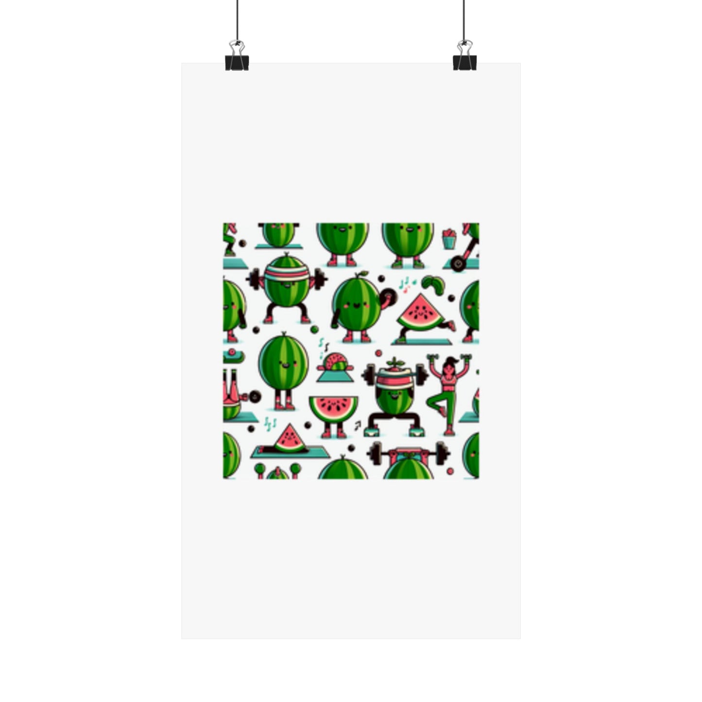 Watermelon Workout Club Cute Food Fitness Wall Art Poster