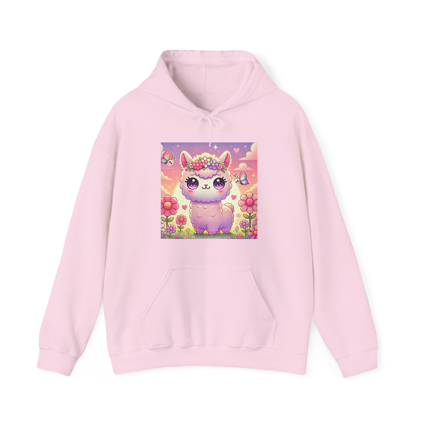 Pastel Floral Alpaca Garden Kawaii Hoodie