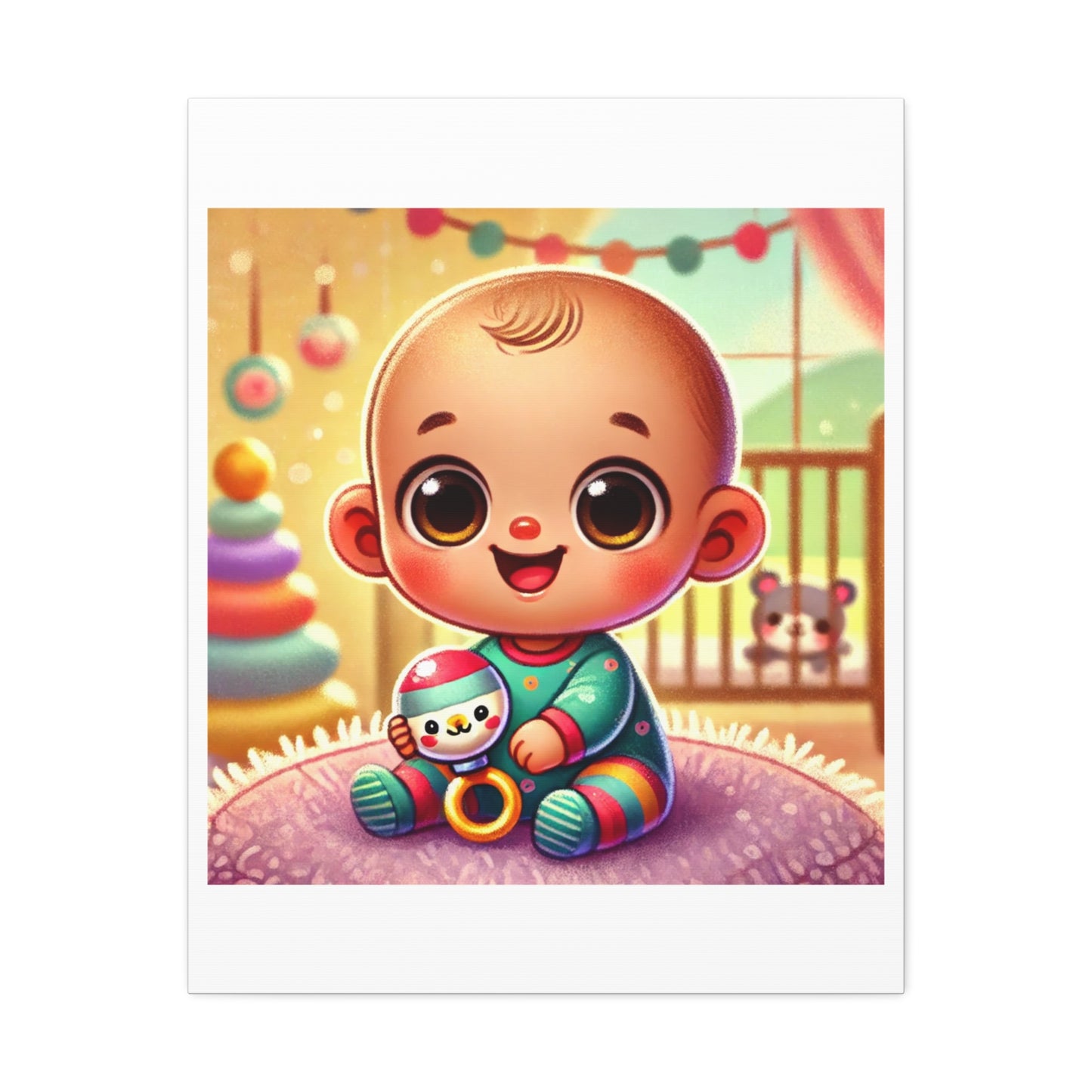 Cheerful Baby Nursery Playroom Canvas Art