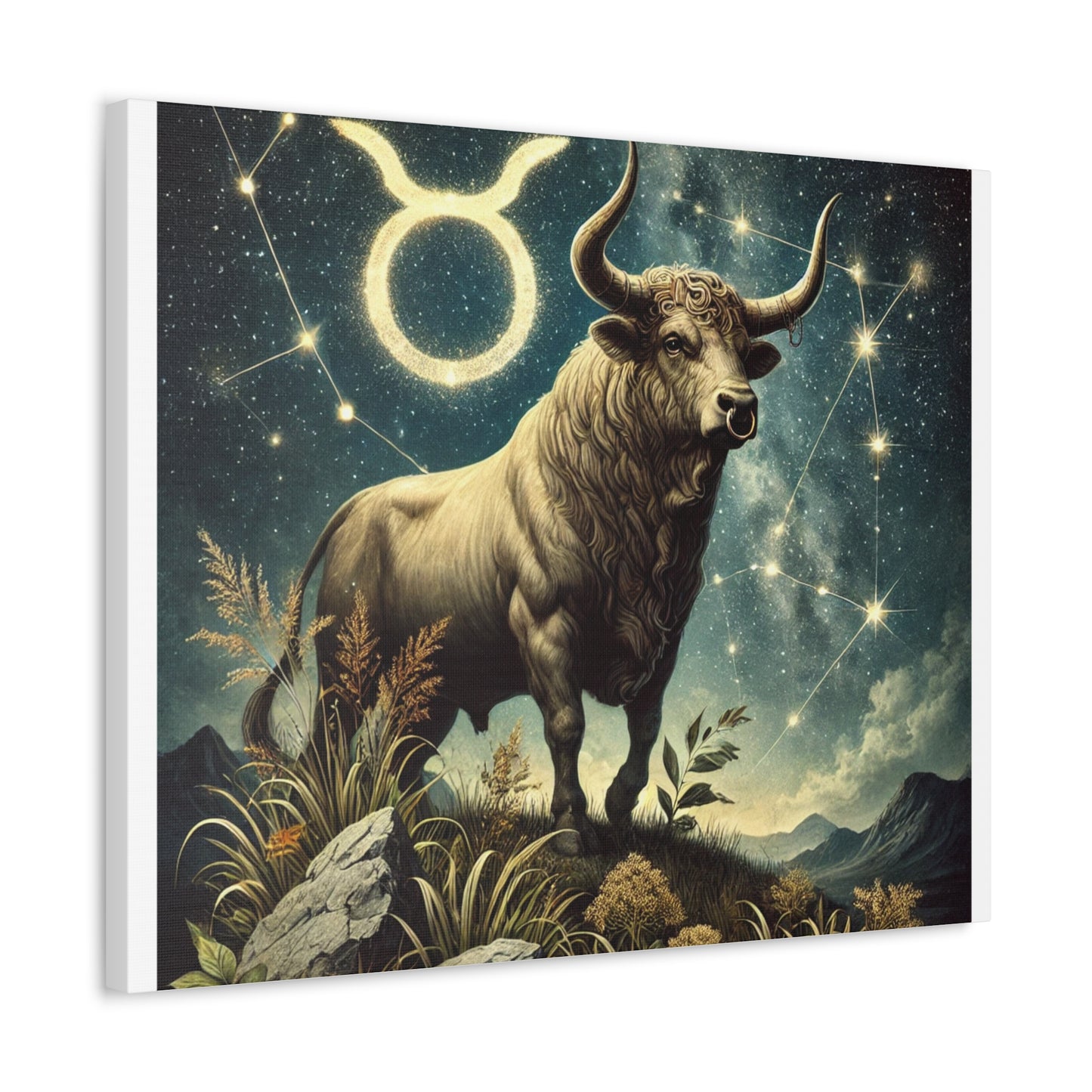 Taurus Bull Constellation Celestial Canvas Wall Art