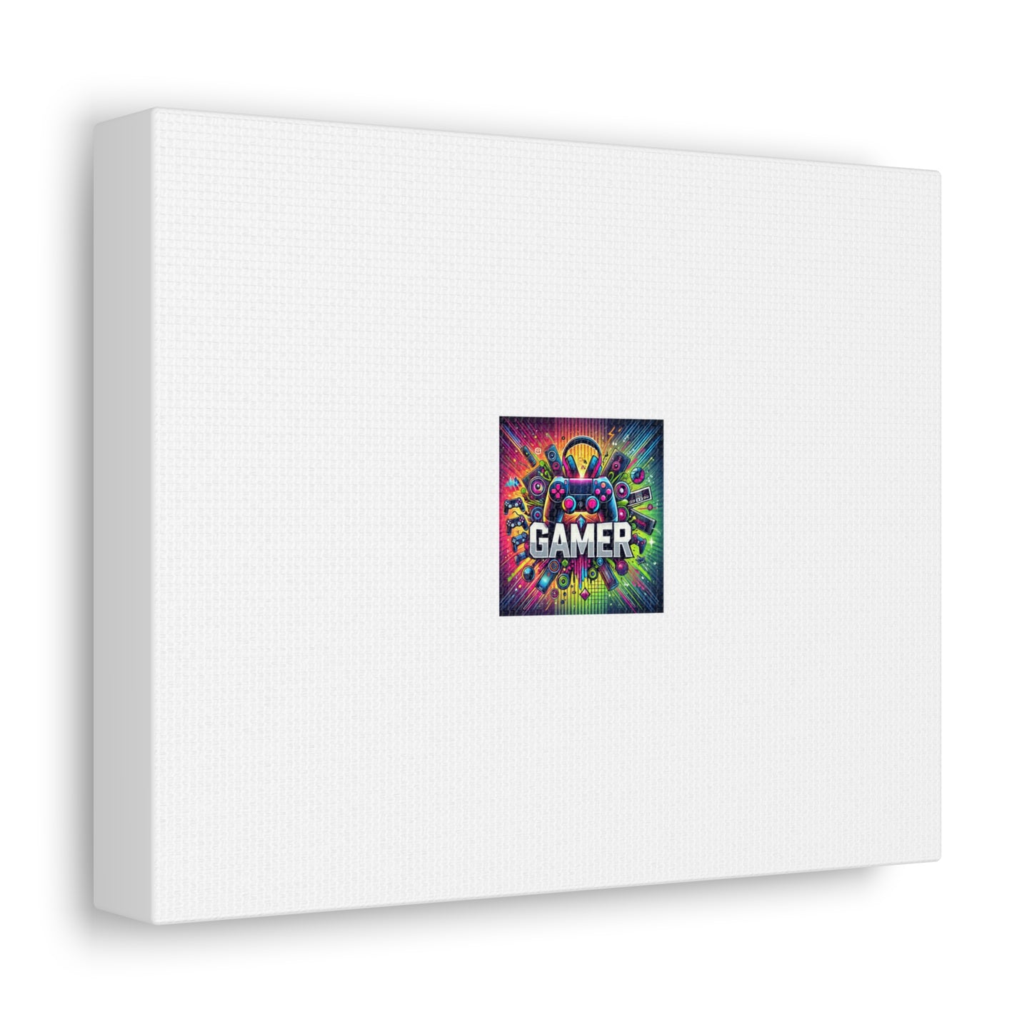 Neon Gamer Energy Retro Arcade Gaming Canvas Wall Art