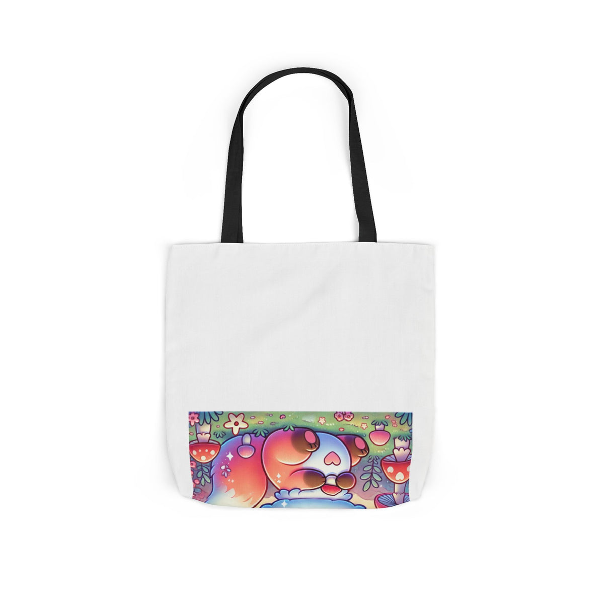 Pastel Woodland Fox Mushroom Kawaii Canvas Tote Bag