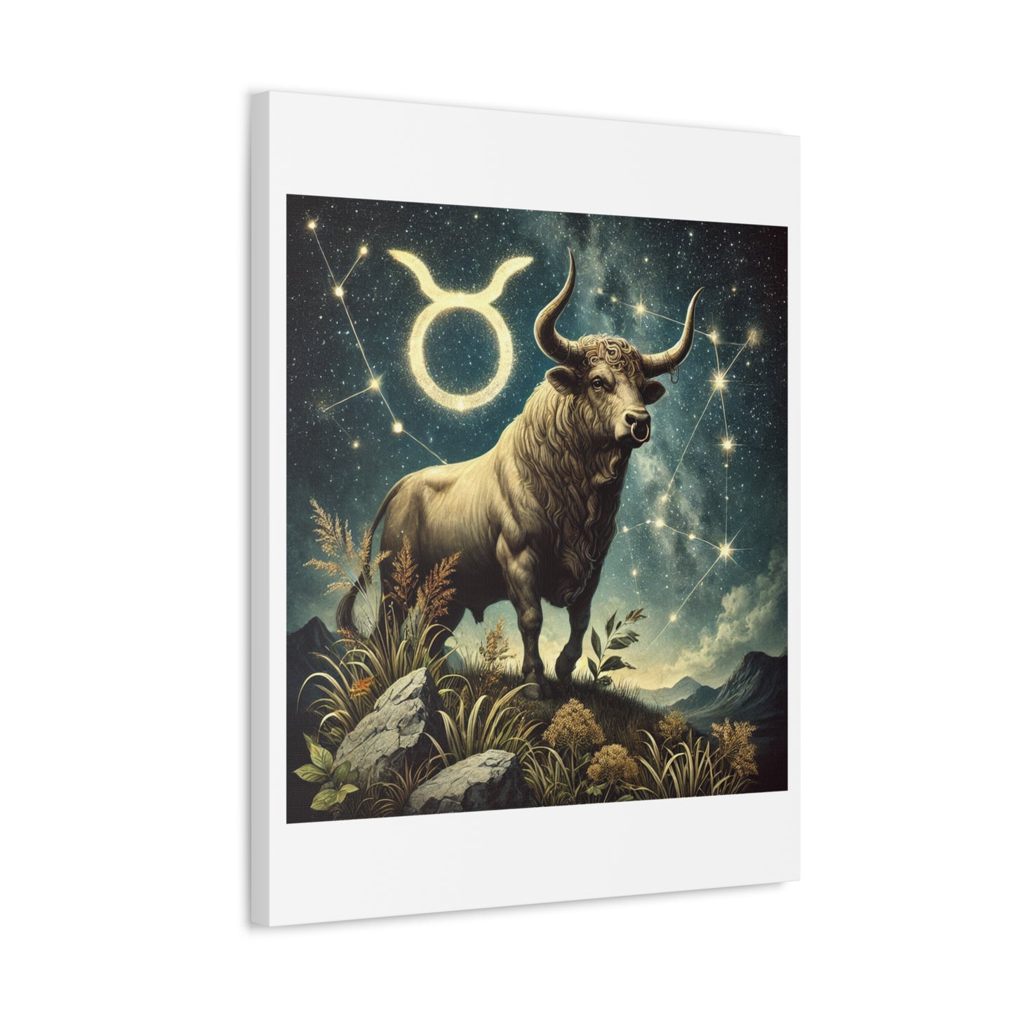 Taurus Bull Constellation Celestial Canvas Wall Art