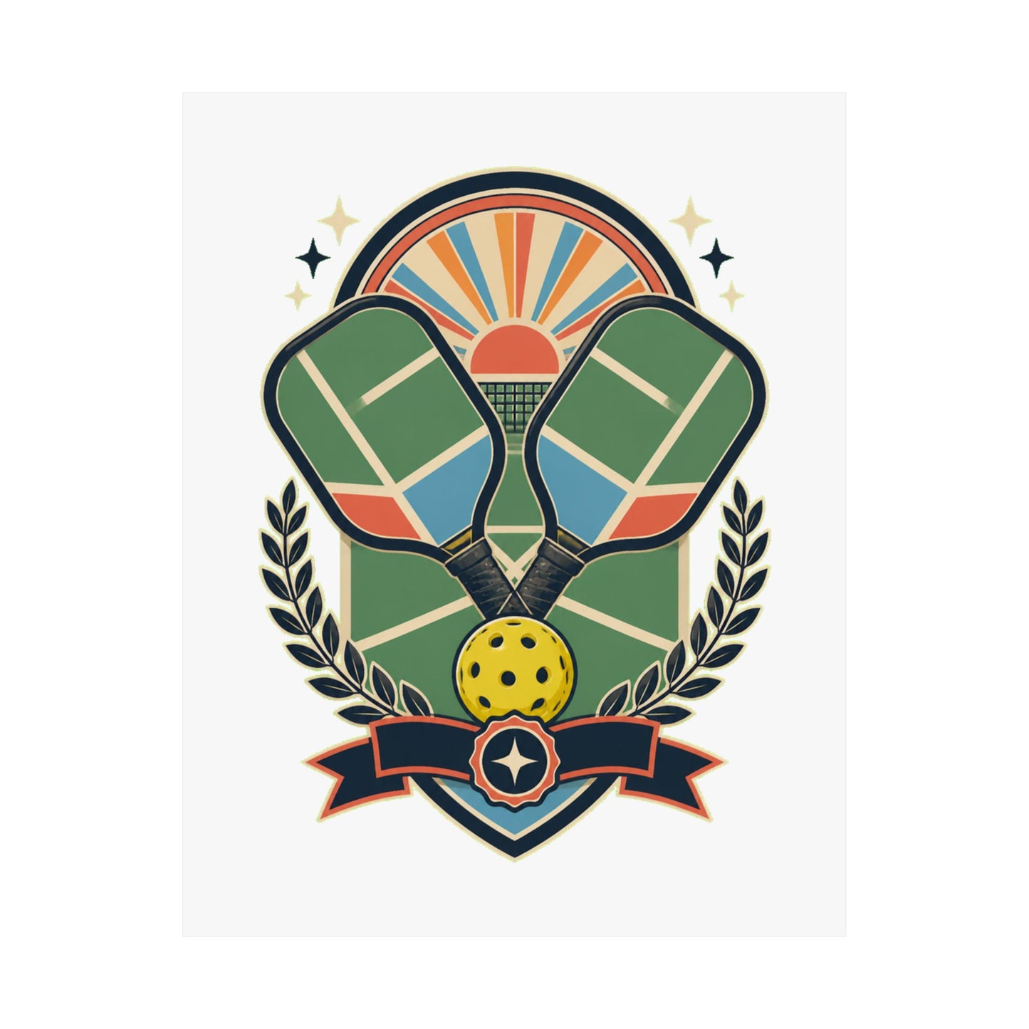 Retro Pickleball Court Club Sport Poster